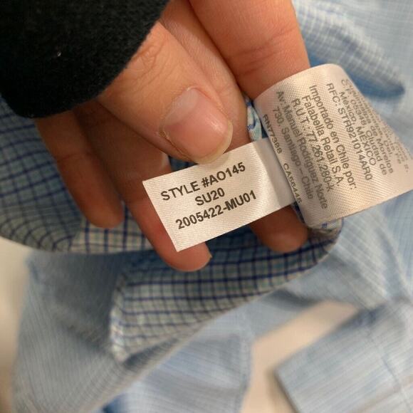 J Crew Shirt Mens M Medium Blue White Flex Washed Classic Check Button Down - Picture 9 of 11